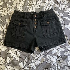 Black Jean shorts